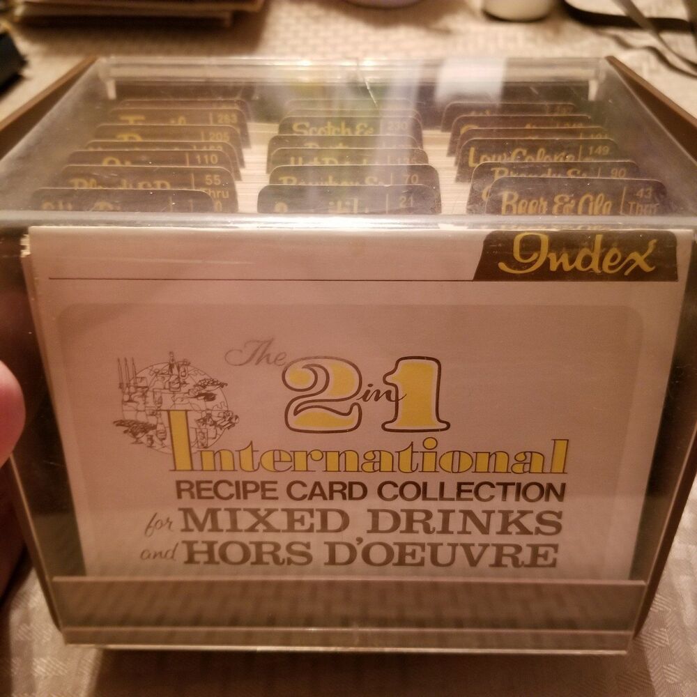 1977 The 2 in 1 International Recipe Card Collection Mixed Drinks Appetizers vtg - Picture 2 of 9